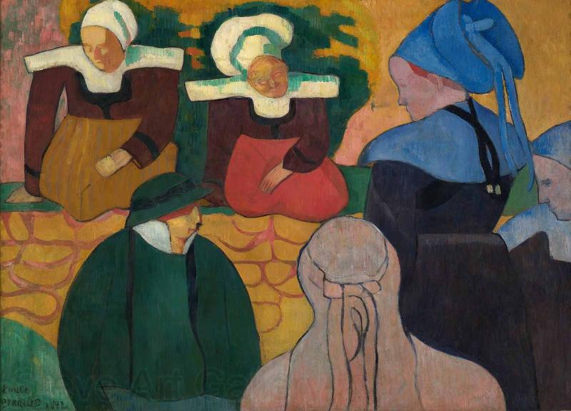 Emile Bernard Breton Women at a Wall Spain oil painting art